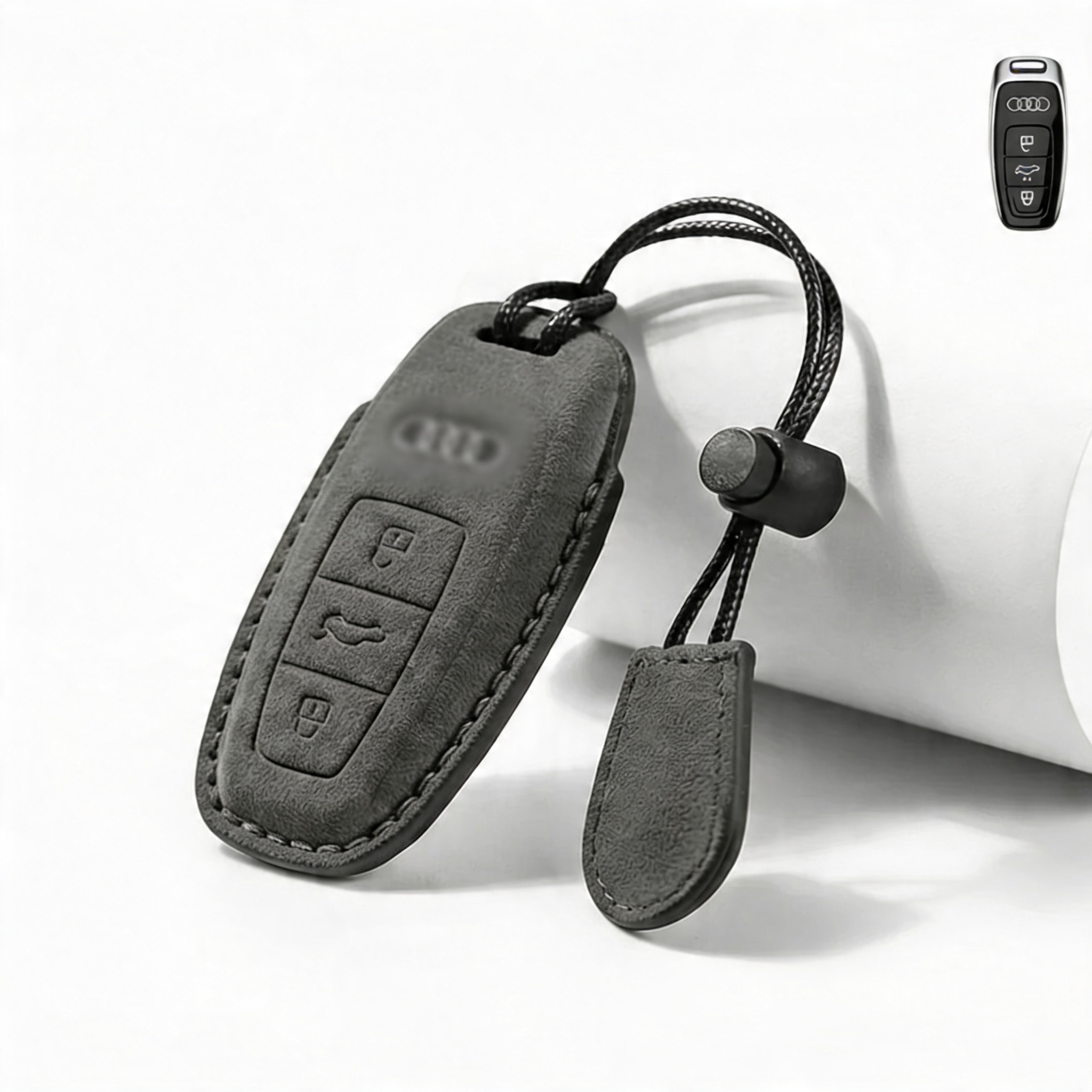 Suede Key Fob Cover Fits Audi  – Select Your Key Type