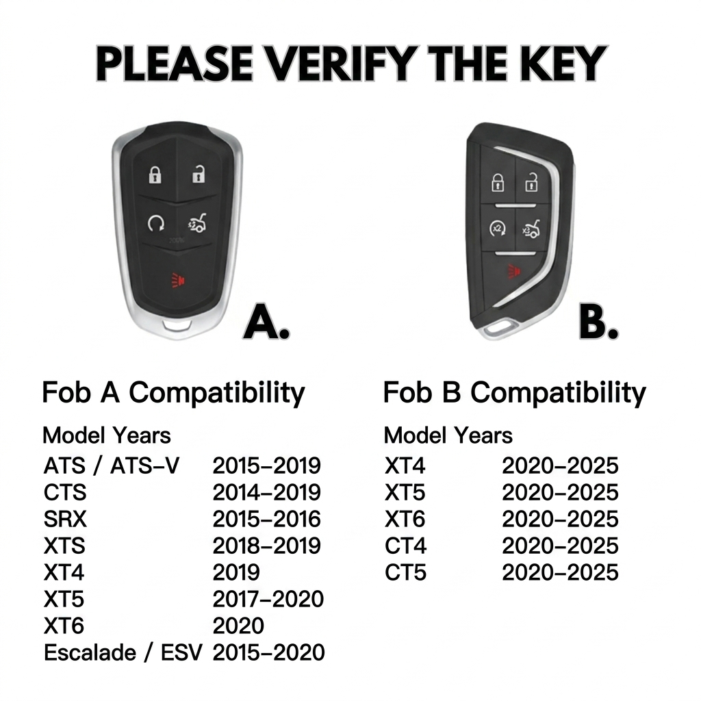 Suede Key Fob Cover Fits Cadillac – Select Your Key Type